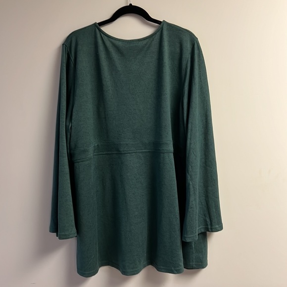 Suzanne Betro Teal Tie-Front Empire-Waist Cardigan - Size 3X - NWT - Picture 3 of 7